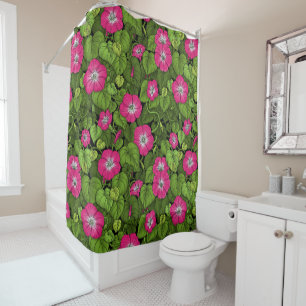 Rideaux De Douche Gloire du matin en rose et vert