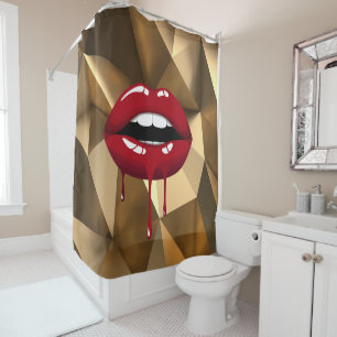 Rideaux De Douche Gold Luxury Beauty Glamor Red Drips