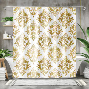 Rideaux De Douche Gold Vintage Floral Damask