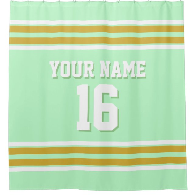 Rideaux De Douche Gold White Stripes Sports Jersey (Devant)