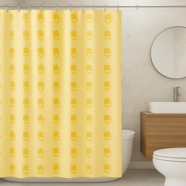 Rideaux De Douche Golden Bloom on Butter Yellow (Créateur téléchargé)