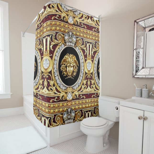Rideaux De Douche Golden Medusa Gems (En situation)