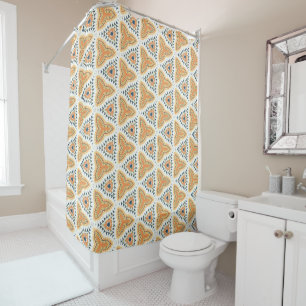 Rideaux De Douche Golden Orange Geo Motif