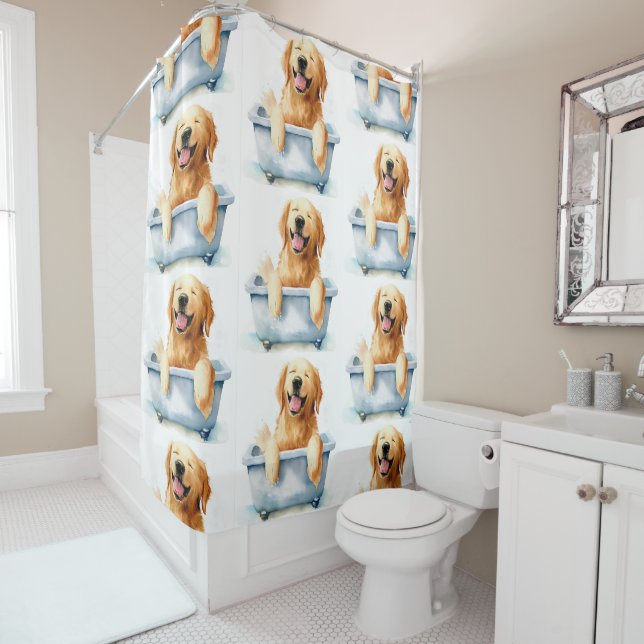 Rideaux De Douche Golden Retriever Chien (En situation)