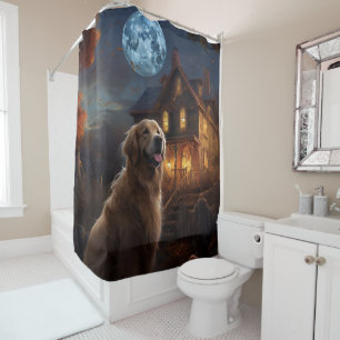 Rideaux De Douche Golden Retriever Halloween effroi