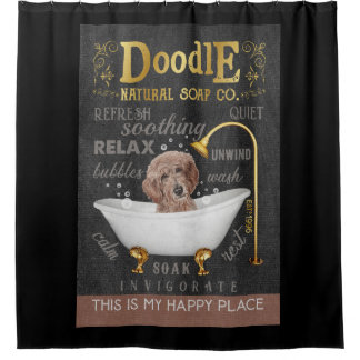 Rideaux De Douche Goldendoodle Dog Natural Bath Soap Company Canvas