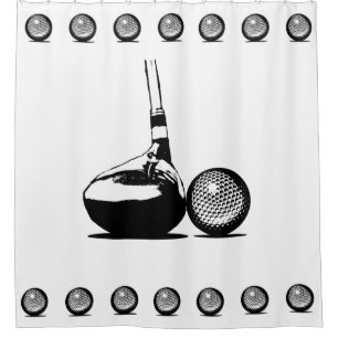 Rideaux De Douche Golf Ball et Club