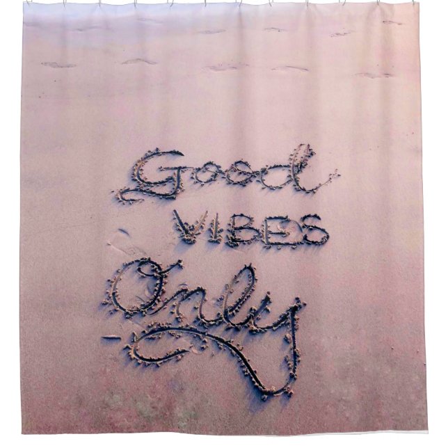 Rideaux De Douche Good Vibes Only Beach et Sable (Devant)