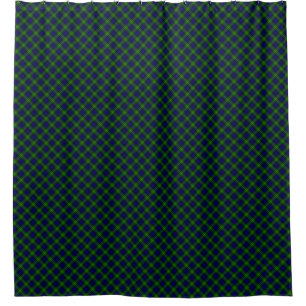 Rideaux De Douche Gordon tartan bleu vert plaid