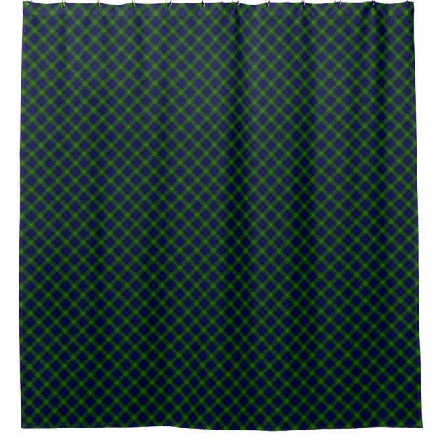 Rideaux De Douche Gordon tartan bleu vert plaid (Devant)