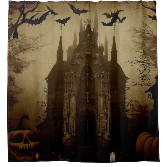 Rideaux De Douche Gothique/Halloween/automne/citrouille (Devant)