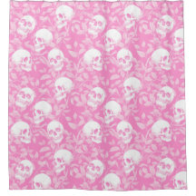 Gothique rose fille punk crânes et feuillage Hallo
