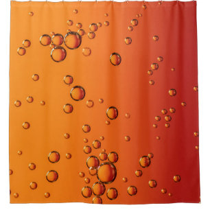 Rideaux De Douche gouttelettes d'eau sur la surface orange
