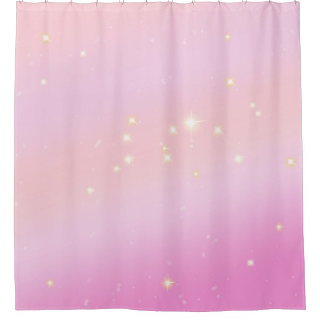 Rideaux De Douche Gradient Fille Glam Parties scintillant céleste Pa (Devant)