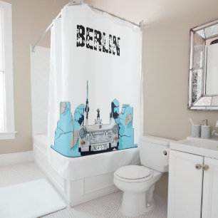 Rideaux De Douche Graffiti Berlin Skyline