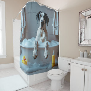 Rideaux De Douche Grand Danois Désordonné Endormi Mignon Drôle