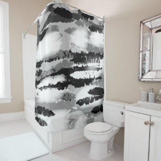 RIDEAUX DE DOUCHE GRAND NOIR BLANC MODERNE TENDANCE SIMPLE ABSTRAIT