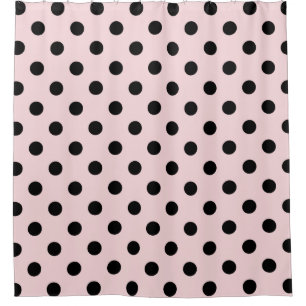 Rideaux De Douche Grand pois - noircissez sur pâle - rose