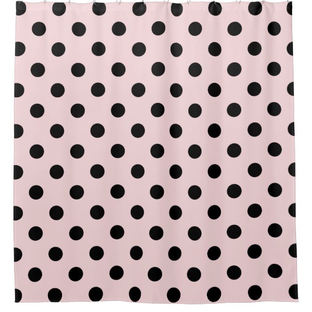 Rideaux De Douche Grand pois - noircissez sur pâle - rose (Devant)
