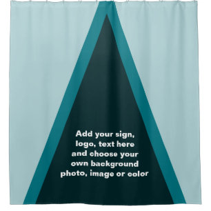 Rideaux De Douche GRAND TRIANGLE noir & blanc transparent + votre id
