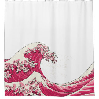 Rideaux De Douche Grande vague - rose
