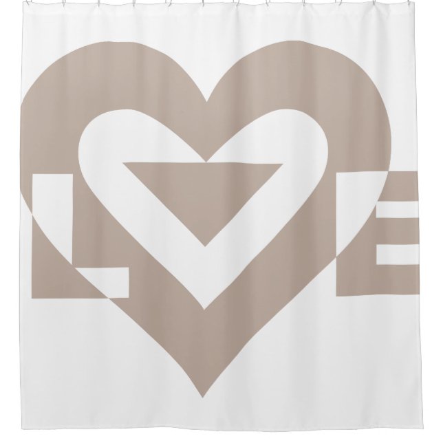 Rideaux De Douche Graphique d'amour cool, gris (Devant)