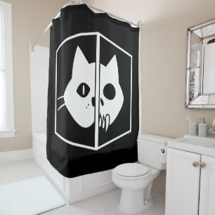 Rideaux De Douche Graphique de chat de Schrödinger
