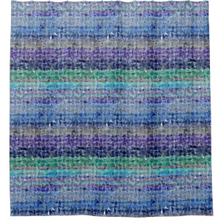Rideaux De Douche Graphique en bleu, turquoise, aqua et vert