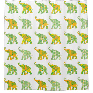 Rideaux De Douche Graphique unique Motif d'éléphant lunaire