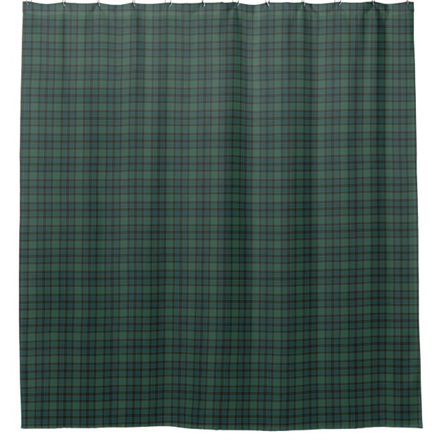 Rideaux De Douche Green Blue Burgundy Tartan Plaid Shower Curtain (Devant)