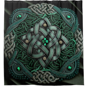 Rideaux De Douche Green Celtic noeud irlandais