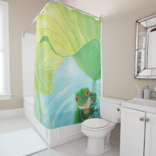 Rideaux De Douche Grenouille verte sous Pad Lily