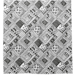 Rideaux De Douche Griffonnage indien de motif