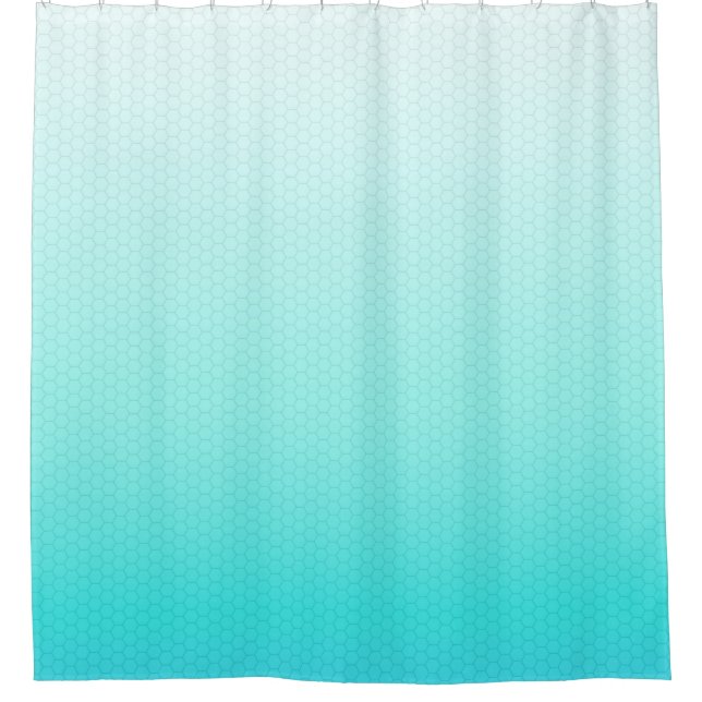 Rideaux De Douche Grille hexagonale d'aquarelle bleue turquoise (Devant)