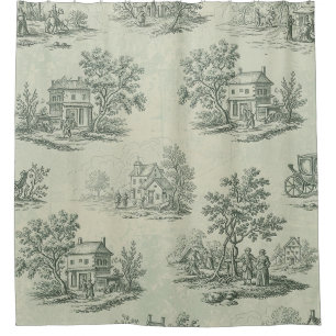 Rideaux De Douche Gris doux Toile de ferme rustique Campagne