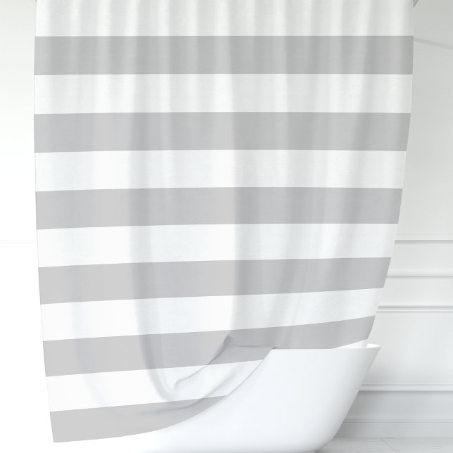 Rideaux De Douche Gris et blanc modernes Gris et Gris (Créateur téléchargé)
