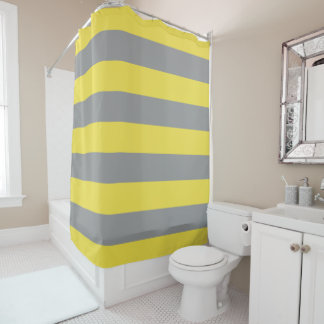 Rideaux De Douche Gris Motif et jaune
