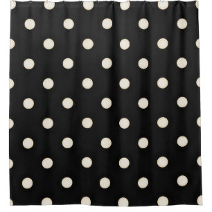 Rideaux De Douche Gros Pois d'antiquité blanc et noir