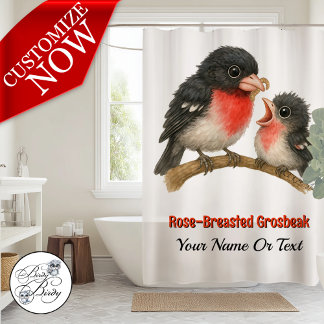 Rideaux De Douche Grosbeak à poitrine Rose étonnante