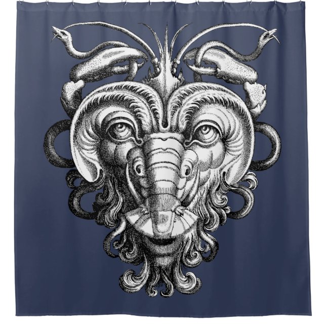 Rideaux De Douche Grotesque de la Renaissance Gargoyle Face Homard H (Devant)