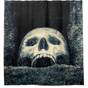 Rideaux De Douche Grunge Grinning Skull In A Shrine