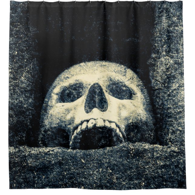 Rideaux De Douche Grunge Grinning Skull In A Shrine (Devant)