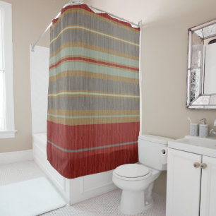 Rideaux De Douche Grunge Grunge Moderne Rouge Caramel Vert Blanc