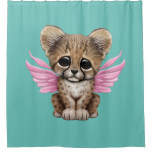 Rideaux De Douche Guépard mignon CUB avec les ailes féeriques sur 