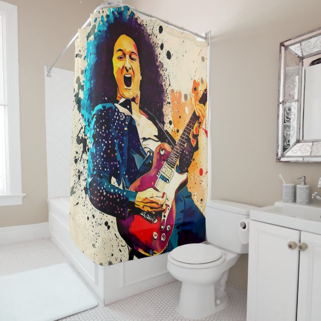 Rideaux De Douche guitariste cool (En situation)