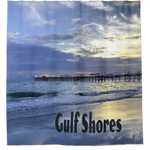 Rideaux De Douche Gulf Shores Alabama Beach Sunrise Pier
