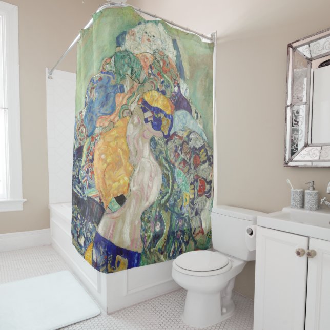 Rideaux De Douche Gustav Klimt - Bébé (Berceau) (En situation)