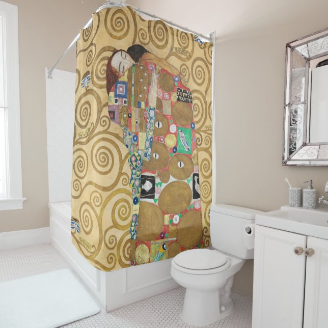 Rideaux De Douche Gustav Klimt - Réalisation, Stoclet Frieze (En situation)