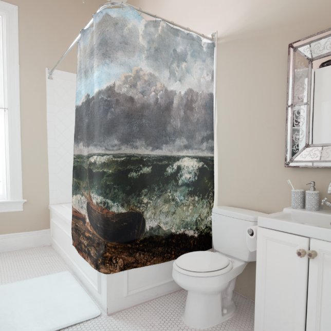 Rideaux De Douche Gustave Courbet - La Mer Stormy / La Vague (En situation)