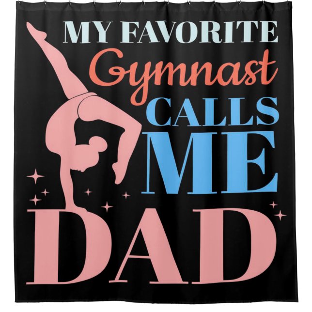Rideaux De Douche Gymnaste Papa Gymnastique| Meilleure Fête des père (Devant)